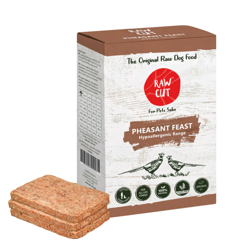 Raw Cut Pheasant Feast Raw Food for Dogs  10 x 100g