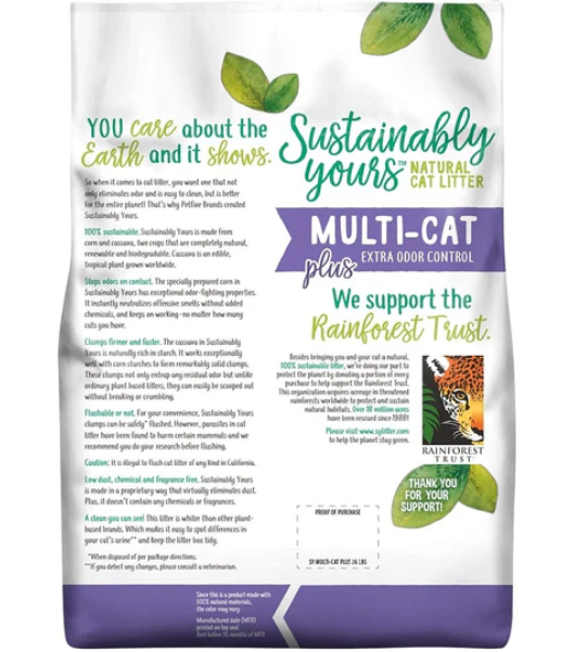 Sustainably Yours Natural Cat Litter Plus - 13lb /5.9 Kgs