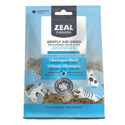 Zeal Gently Air-Dried Okanagan blend(Chicken, Pork, Fish) Recipe for Cats 400 g