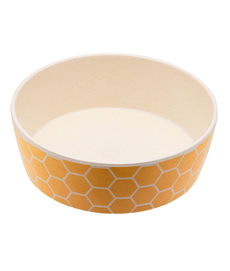 Beco Bamboo Printed Food & Water Bowl Honeycomb Motive