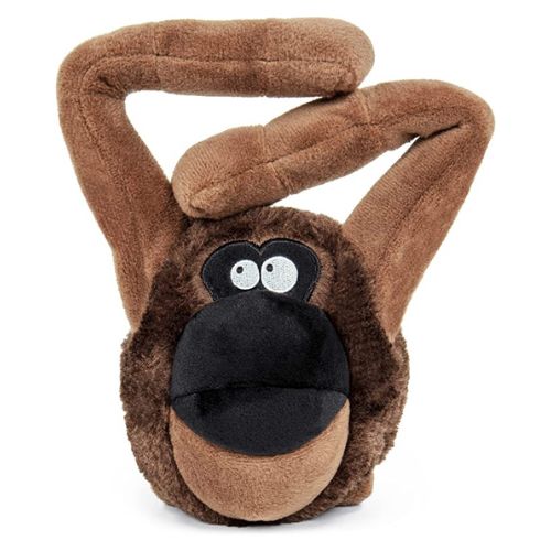 GoDog Action Plush Ape With Chew Guard Technology Animated Squeaker Dog Toy