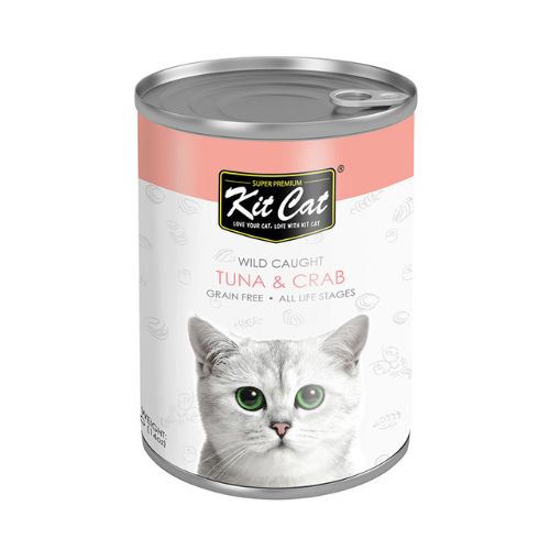 Kit Cat Wild Caught Tuna With Crab Wet Food 400g can