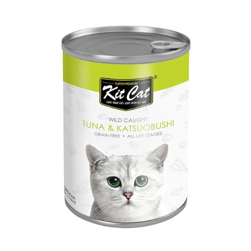 Kit Cat Wild Caught Tuna With Katsuobushi Wet Food 400g can