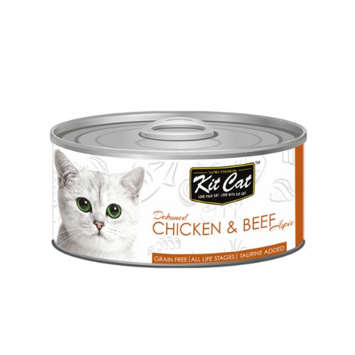 Kit Cat Deboned Chicken & Beef Aspic Wet Food 80g can