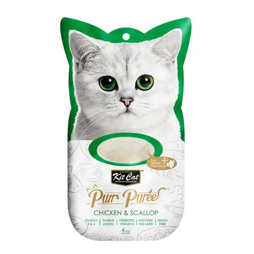 Kit Cat Purr Puree Chicken & Scallop Treats 15g x 4 sachets