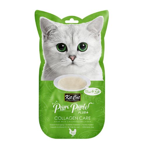 Kit Cat Purr Puree Plus+ Chicken & Collagen Care Treats 15g x 4 sachets