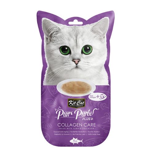 Kit Cat Purr Puree Plus+ Tuna & Collagen Care Treats 15g x 4 sachets