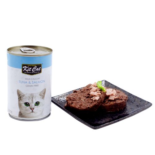 Kit Cat Wild Caught Tuna & Salmon Wet Food 400g can