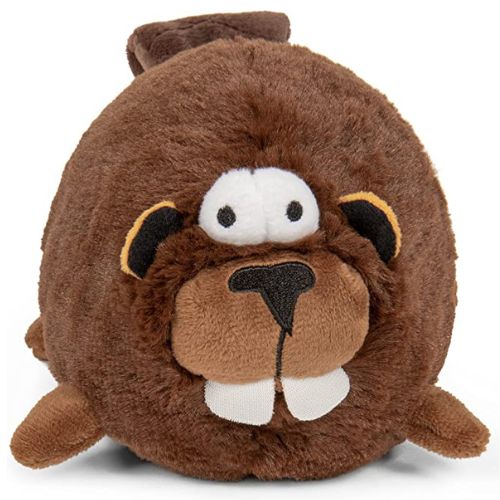 GoDog Action Plush Beaver With Chew Guard Technology Animated Squeaker Dog Toy