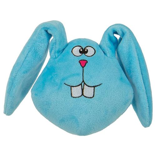 GoDog Action Plush Blue Bunny With Chew Guard Technology Animated Squeaker Dog Toy