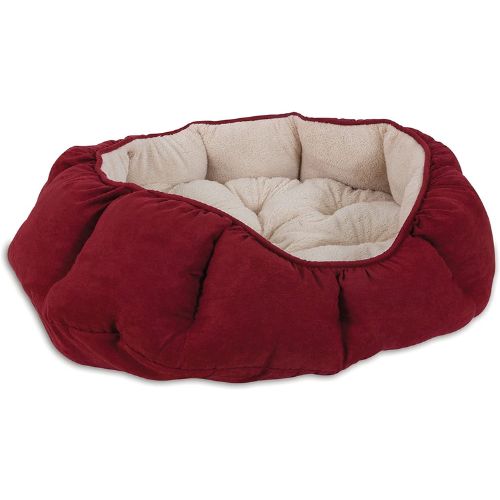 Petmate Aspen Pet Overstuffed Oval Bed Burgundy