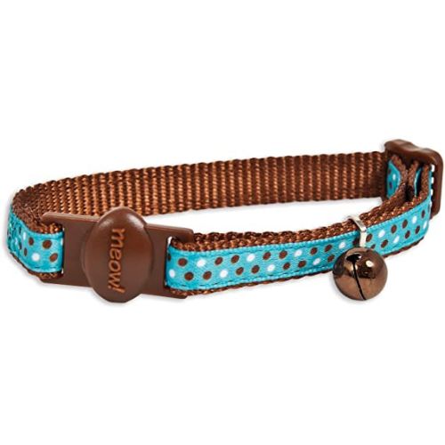 Petmate Ribbon Overlay Cat Collar - Delicious Dots (Teal/Brown)