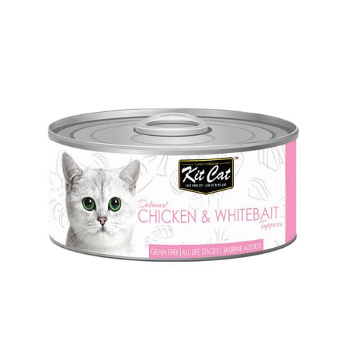 Kit Cat Deboned Chicken & Whitebait Toppers Wet Food 80g can