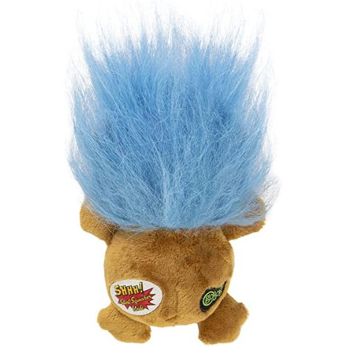 GoDog Silent Squeak Crazy Hairs Lion With Chew Guard Technology Durable Plush Dog Toy