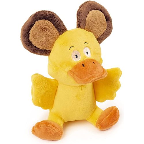 GoDog Silent Squeak Flips Duck Bear With Chew Guard Technology Durable Dog Toy