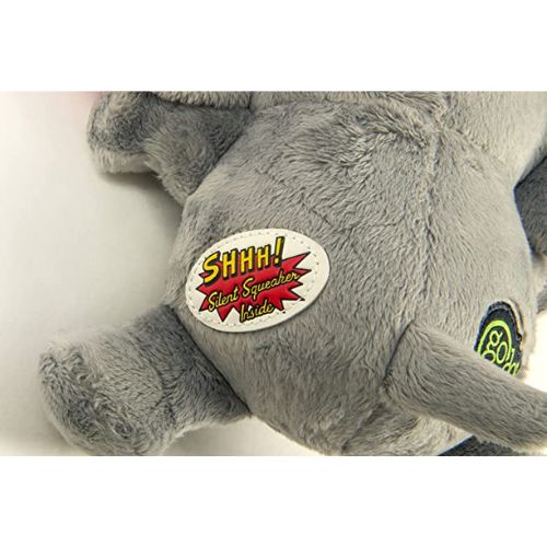 GoDog Silent Squeak Crazy Hairs Elephant With Chew Guard Technology Durable Plush Dog Toy