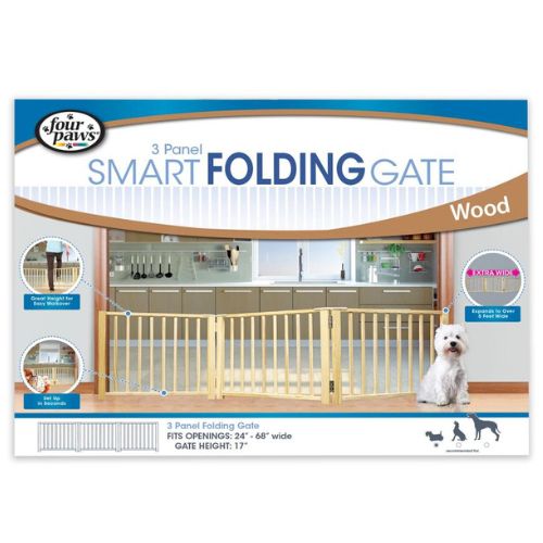 Four Paws 3 Panel Smart Folding Gate For Dogs