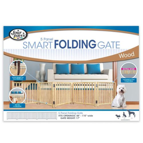 Four Paws 5 Panel Smart Folding Gate for Dogs