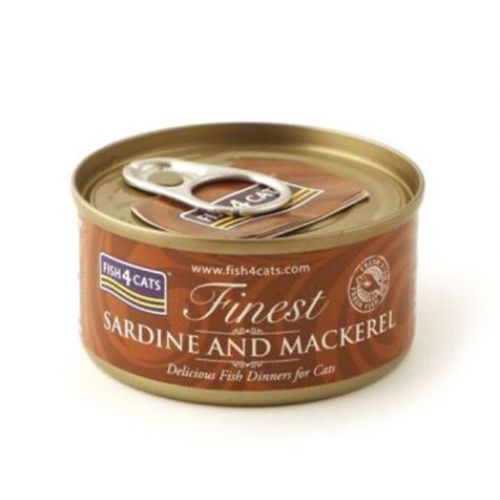 Fish4Cats Finest Sardine and Mackerel Wet Food 70g can