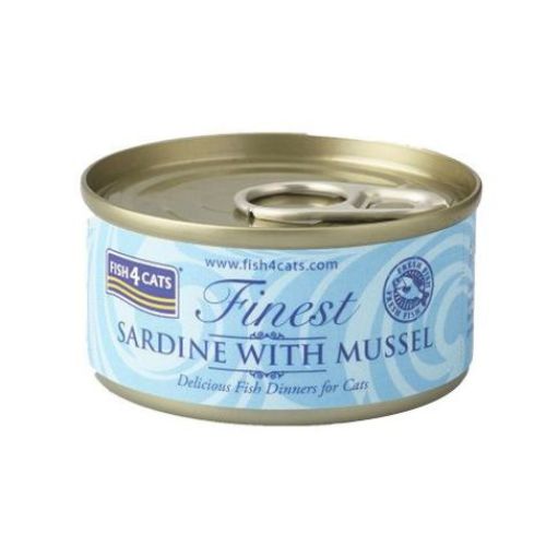 Fish4Cats Finest Sardine With Mussel Wet Food 70g can