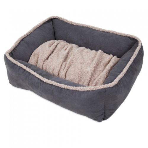 Petmate Aspen Pet Shearling Rectangular Gray Lounger